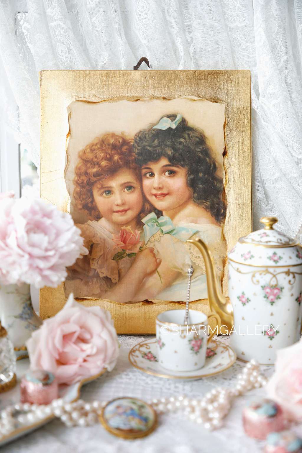 Картина «Дети» на деревянной доске 30х24см, Франция 1970-80гг.