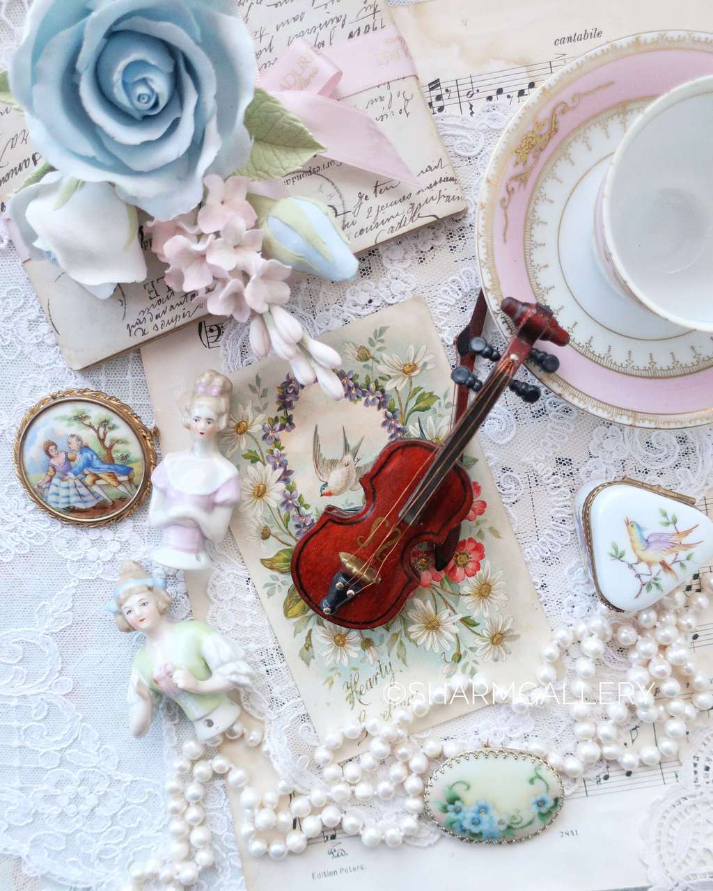 Игрушечный музыкальный инструмент, деревянная миниатюра. Германия.