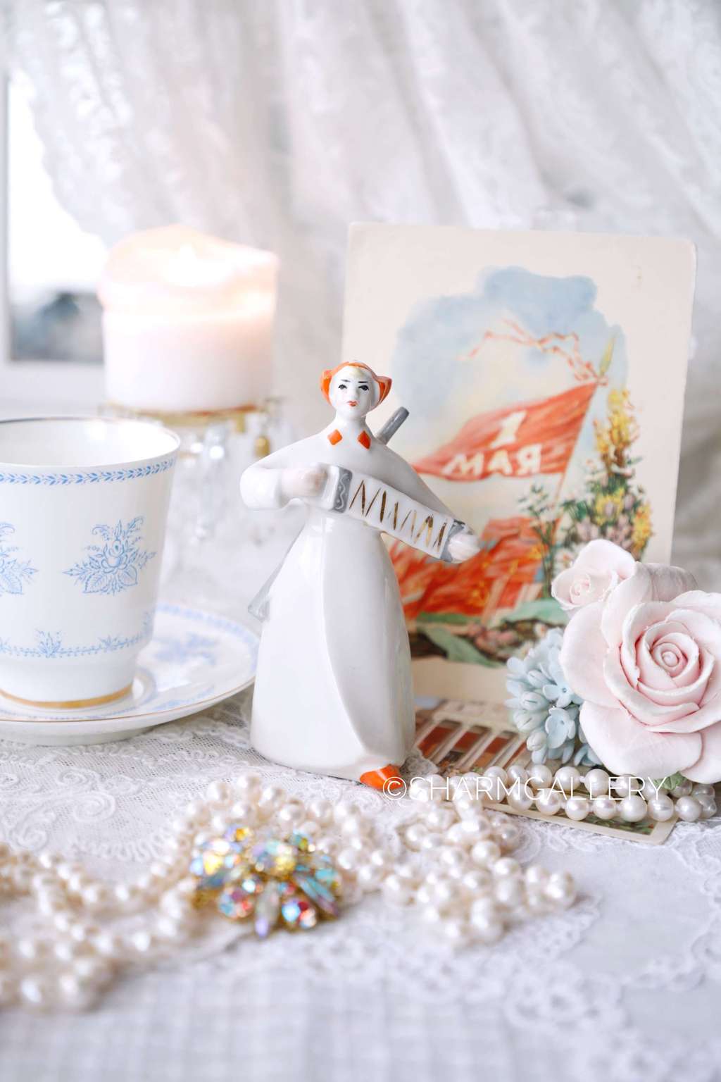 Статуэтка «Орленок» Красноармеец Гармониста, ЗХК, фарфор Полонн