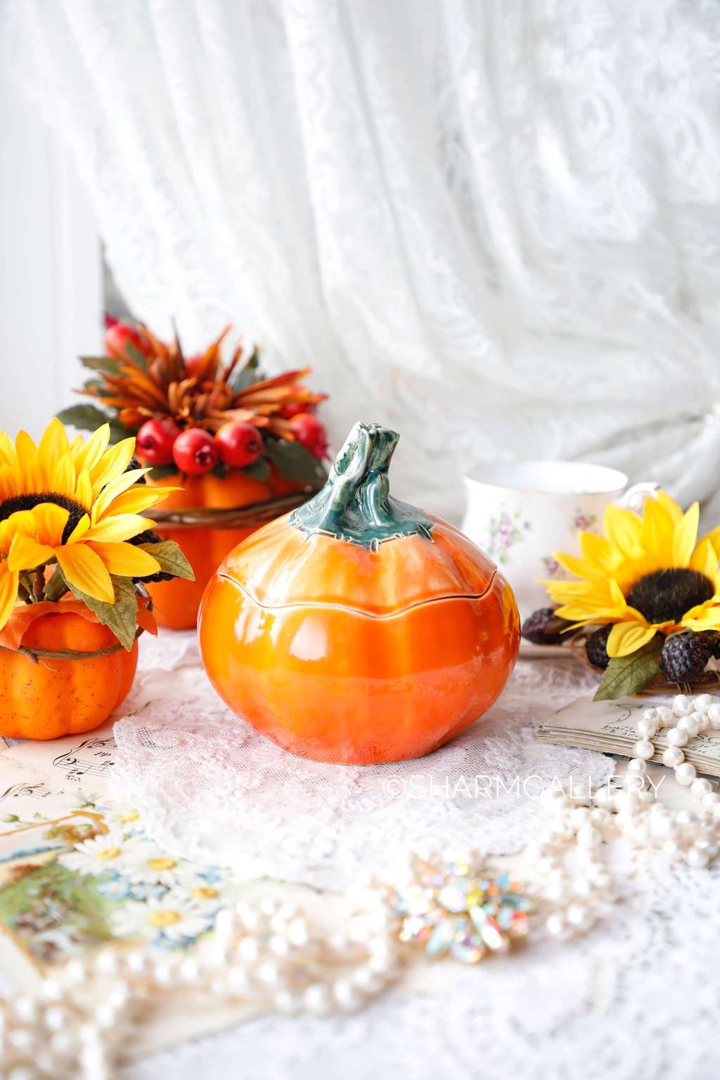 Керамическая банка/шкатулка «Спелая Тыква», керамика ручной работы.