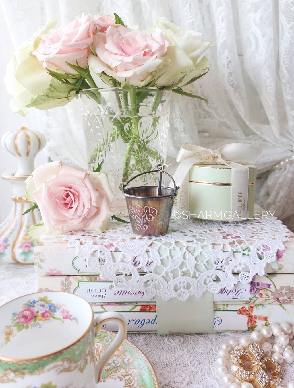 Ситечко чайное Ведёрко «Цветок» серебро 875 проба СССР, БЮ7