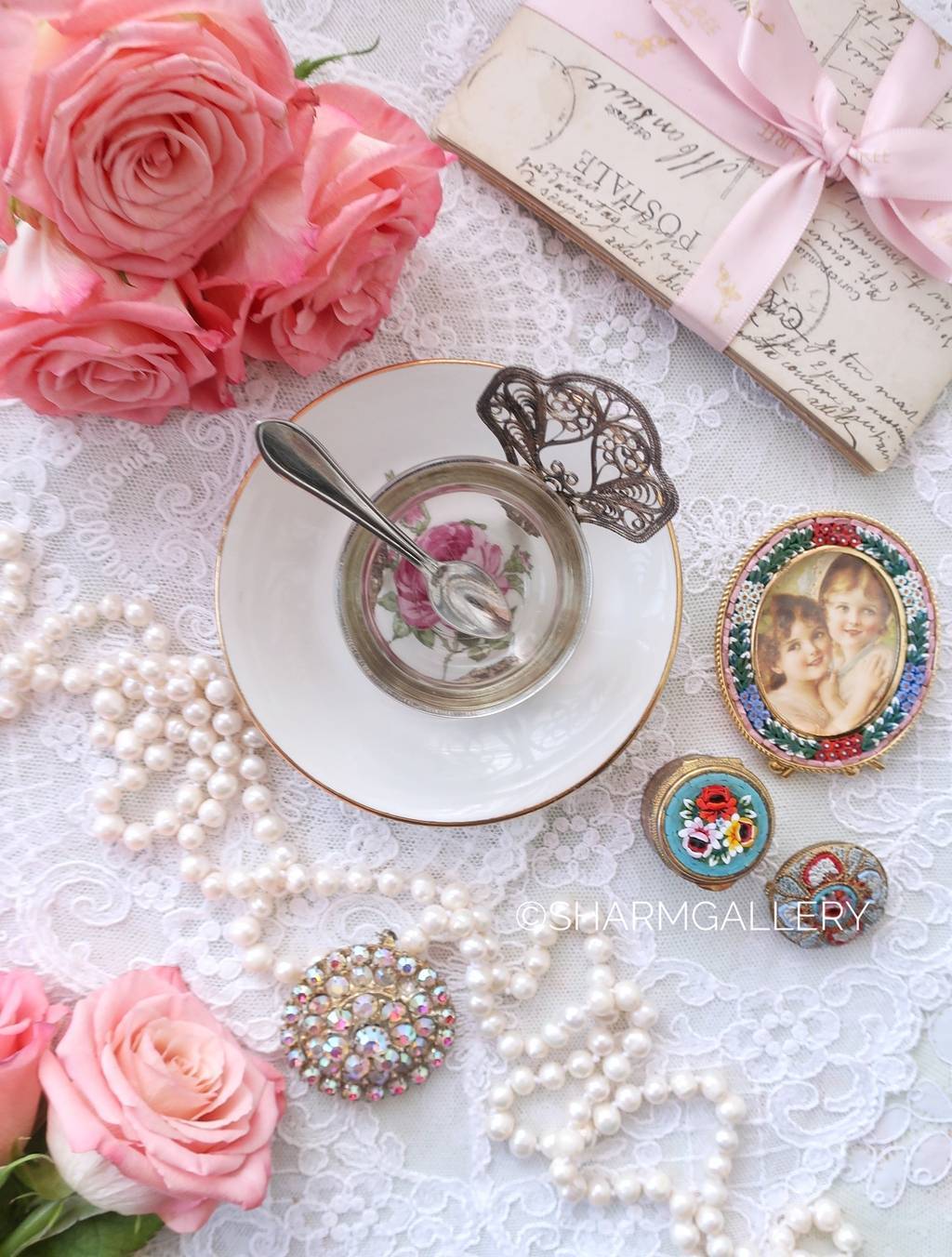 Солонка с ложечкой мельхиор, филигрань скань, Мстера, СССР.