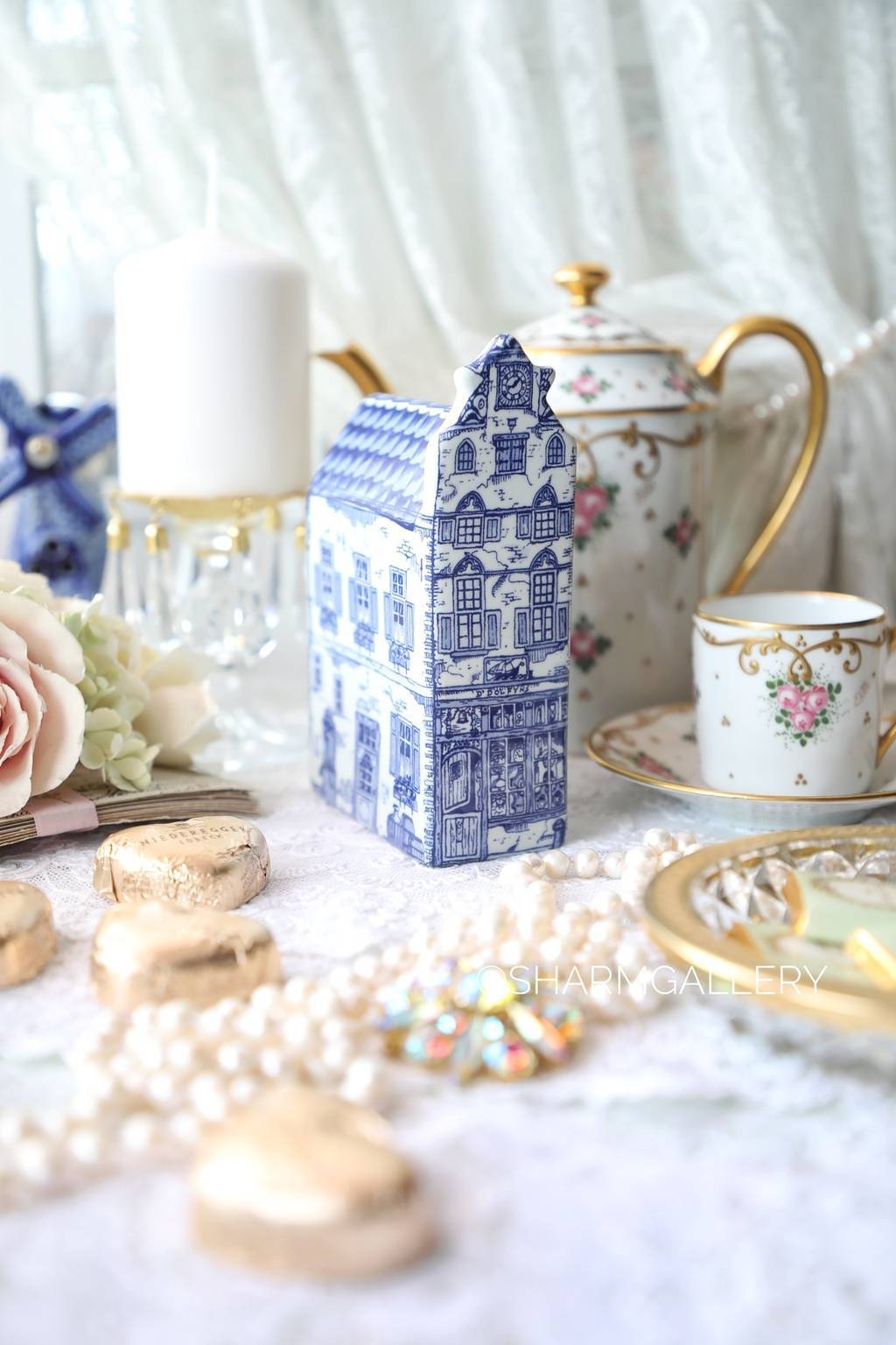 Голландский домик фарфор, Delft Голландия.