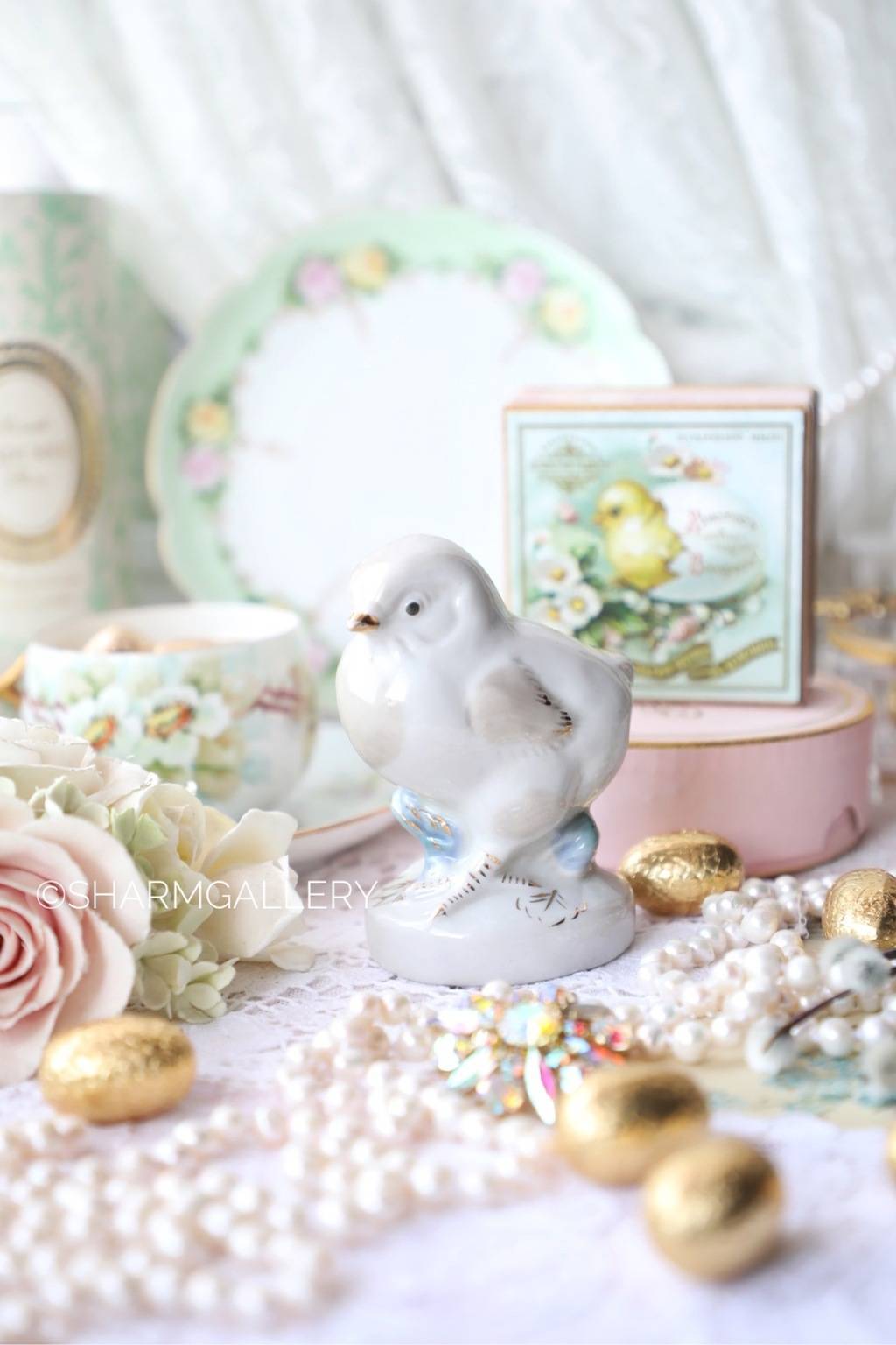 Статуэтка «Цыпленок», фарфор старая Гжель, СССР.