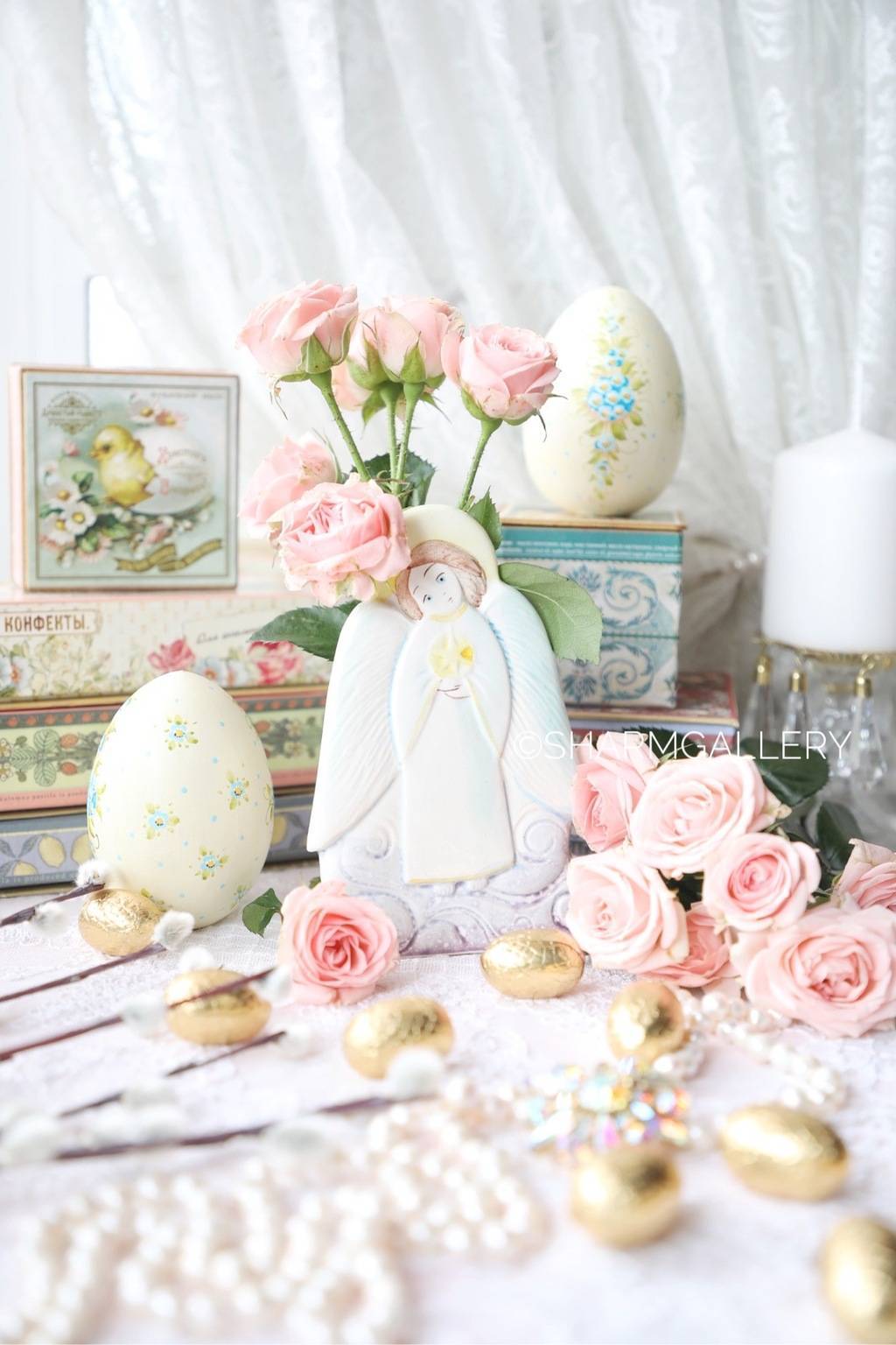 Ангел вазочка подставка, керамика ручной работы.