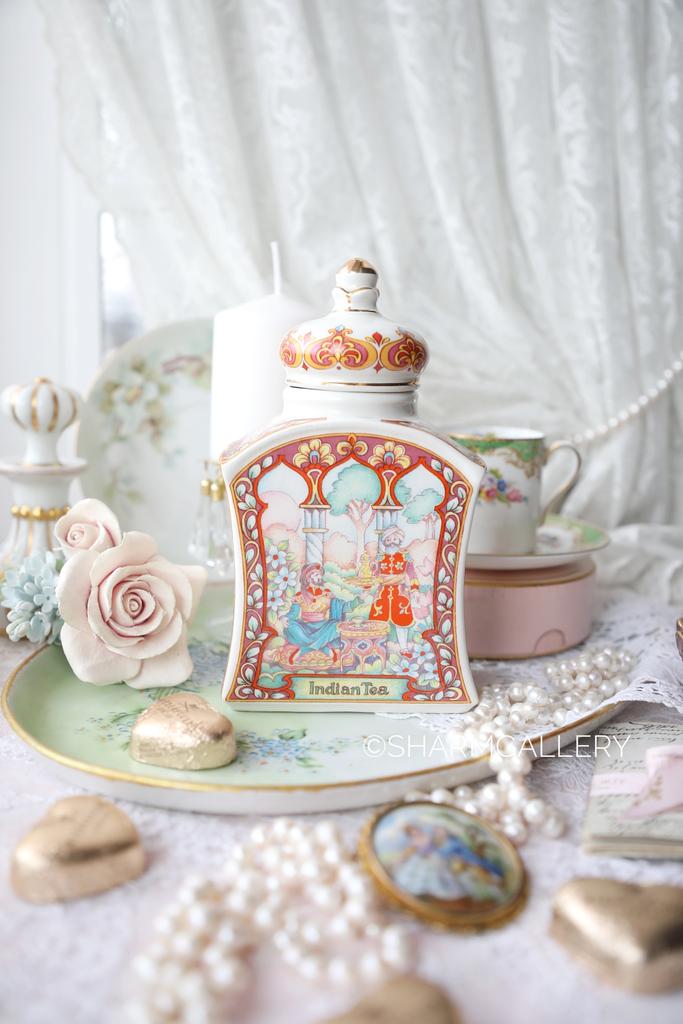 Чайница банка для чая Индийский чай, фарфор SADLER Англия.