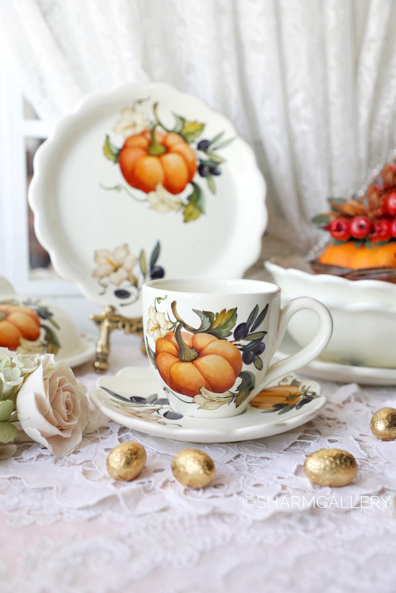 Чайная пара «Тыква» 250мл керамика NUOVA Италия.