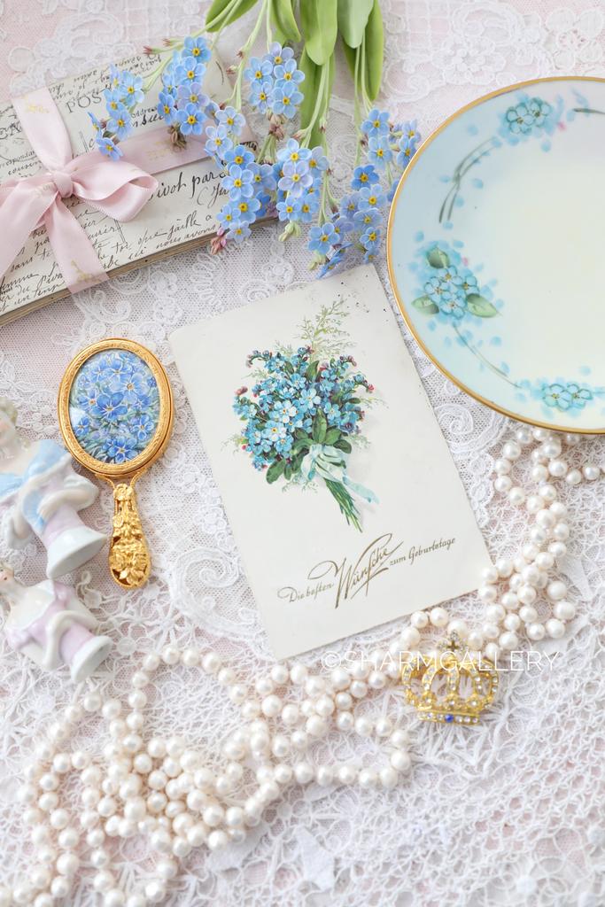 Открытка, антикварная  Незабудки №171, подписана