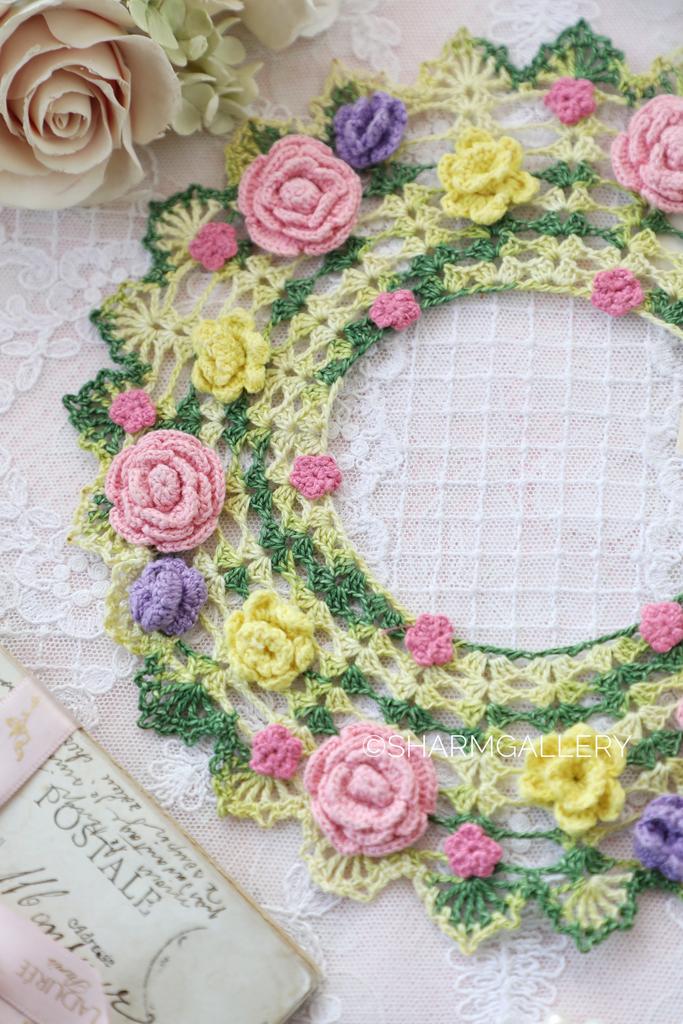 Кружевная салфетка «Цветочный хоровод» 22см., хлопок.