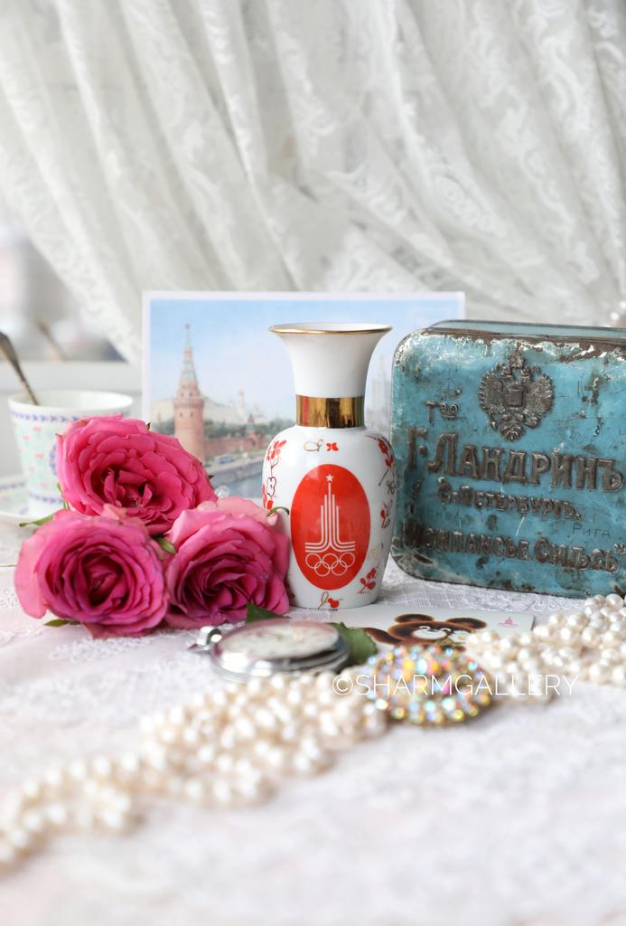 Вазочка №4 Олимпиада 80. Фарфор ЛФЗ, СССР.