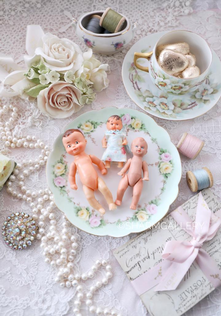 Набор немецких пупсиков 11см., 8см., 6,5см., резина. ГДР.