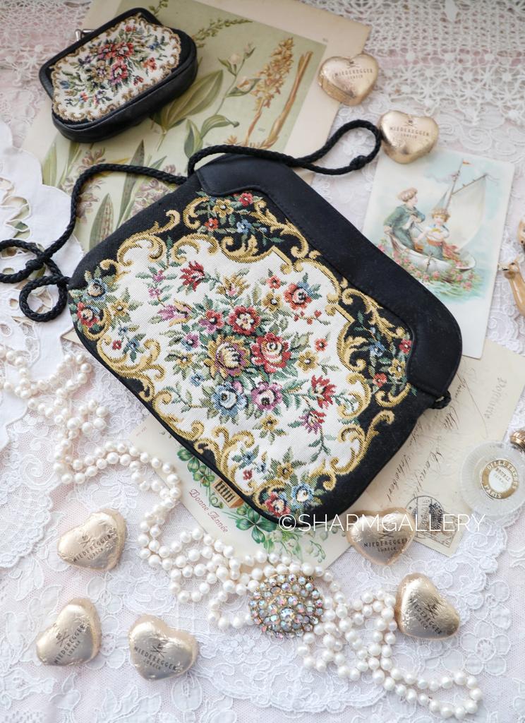 Винтажная дамская сумочка на плечо, гобелен, Англия.