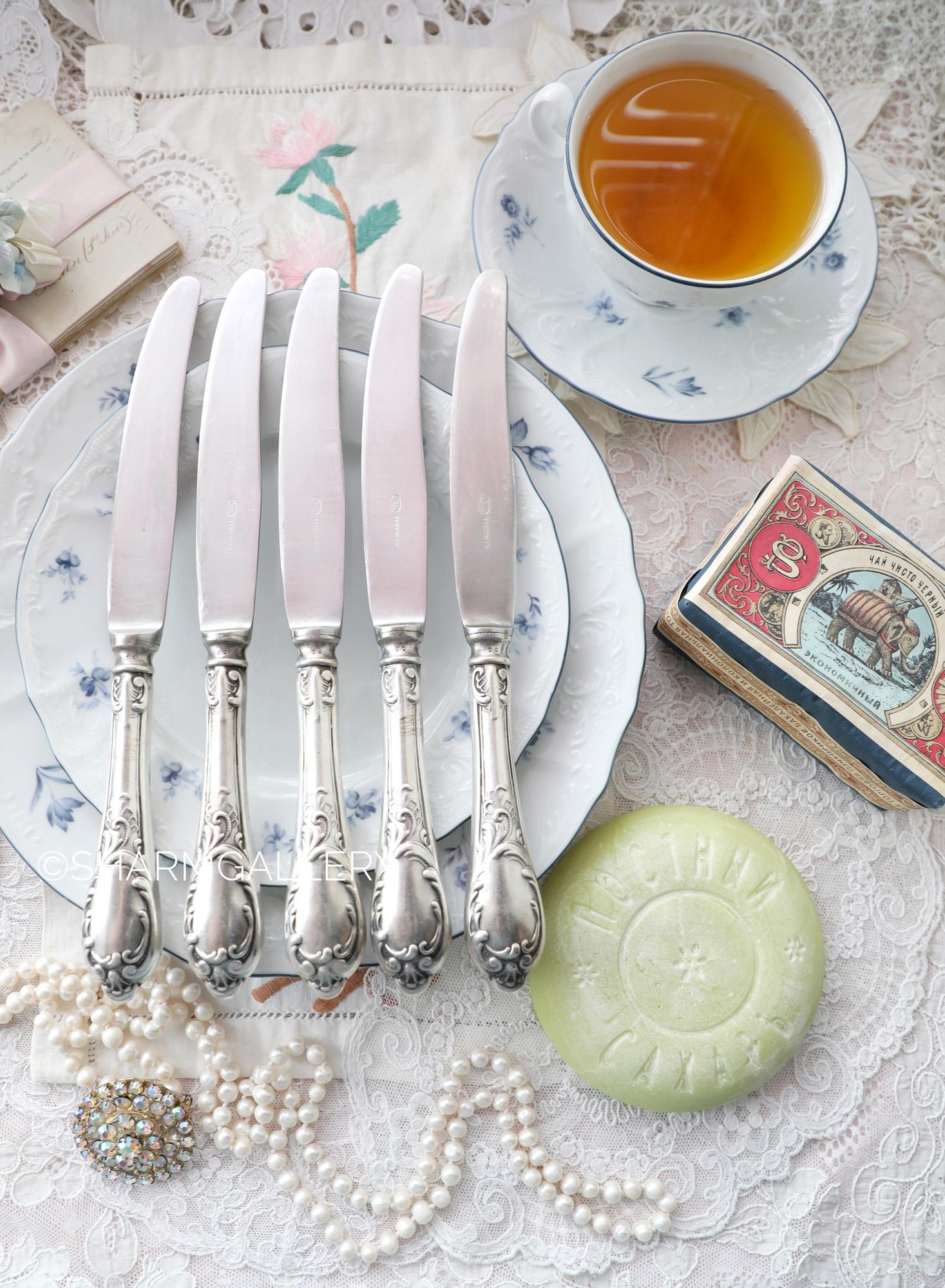 Столовый нож мельхиор, серебрение серия Рояль, 25,5см., ЗИШ, №44