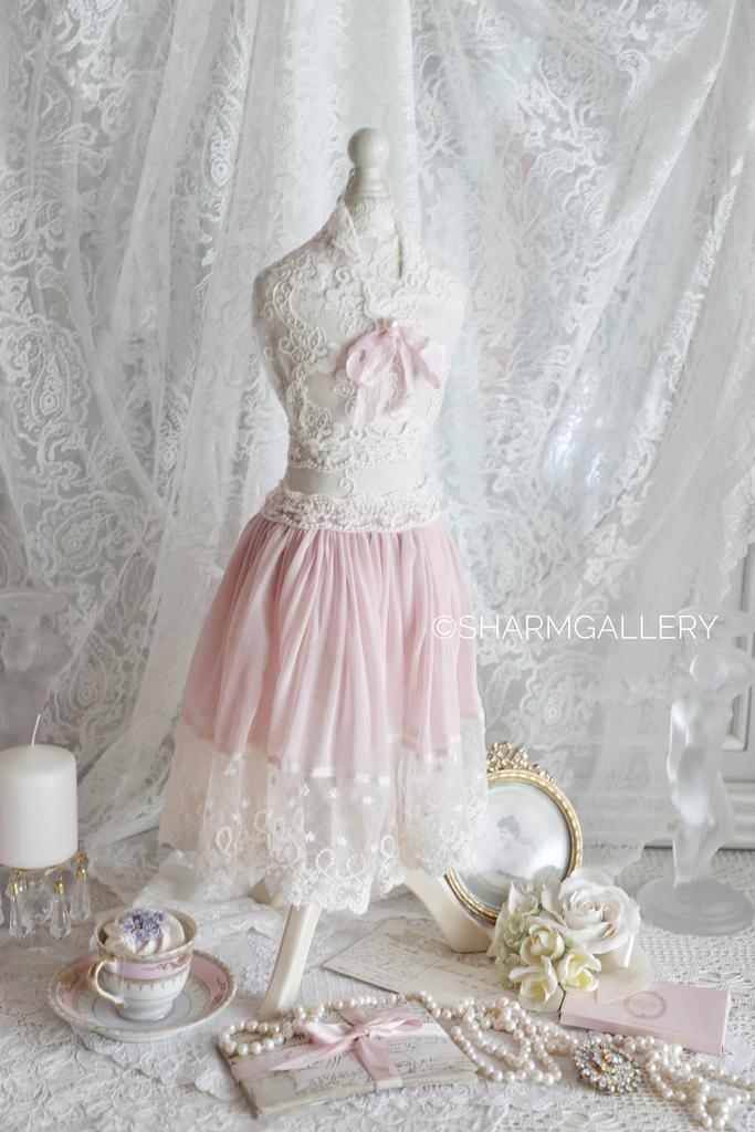 Манекен декоративный для бус и цепочек, деревянный 56см., Франция