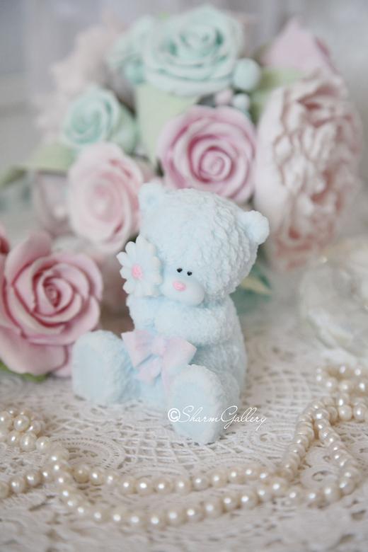 Мишка "Me To You" с ромашкой. Мыло, ручной работы.