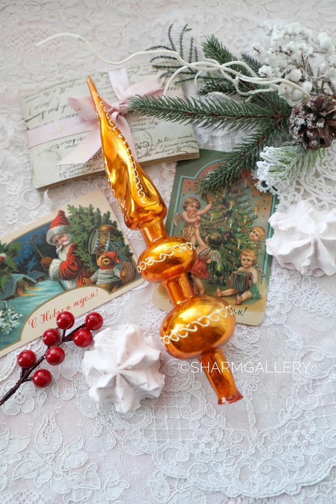 Верхушка для елки «Ракета»  №20 Стекло, 27,5см., СССР.