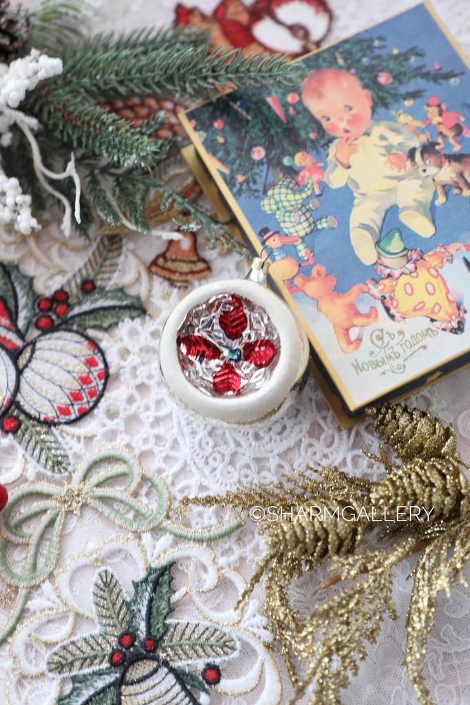 Шарик - Прожектор. №15. Елочная игрушка ГДР тонкое стекло.