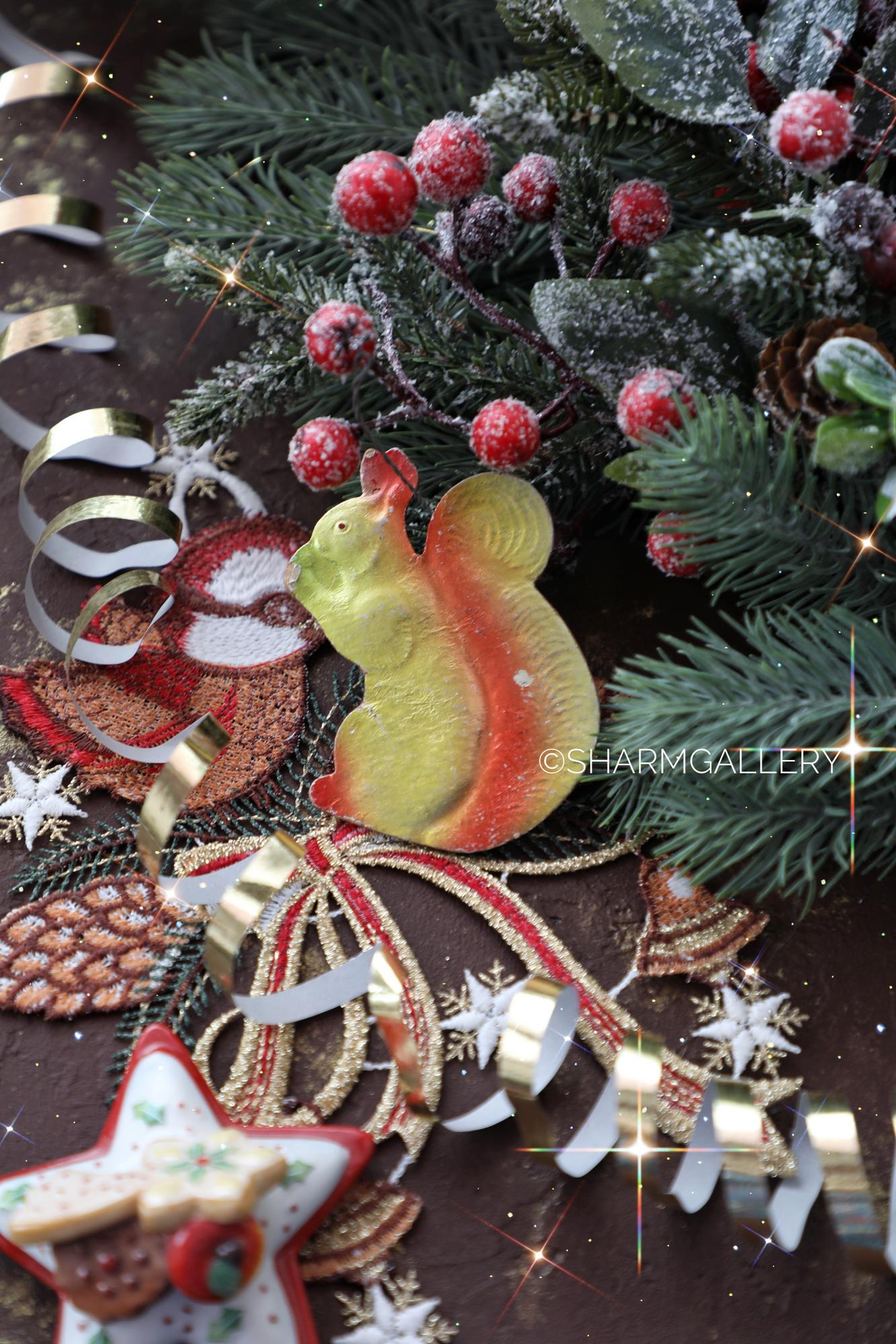 Белочка, елочная игрушка картонаж, СССР.