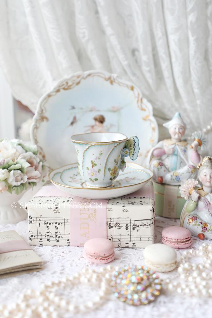 Кофейная пара, роспись, фарфор Capodimonte Италия 1960гг.