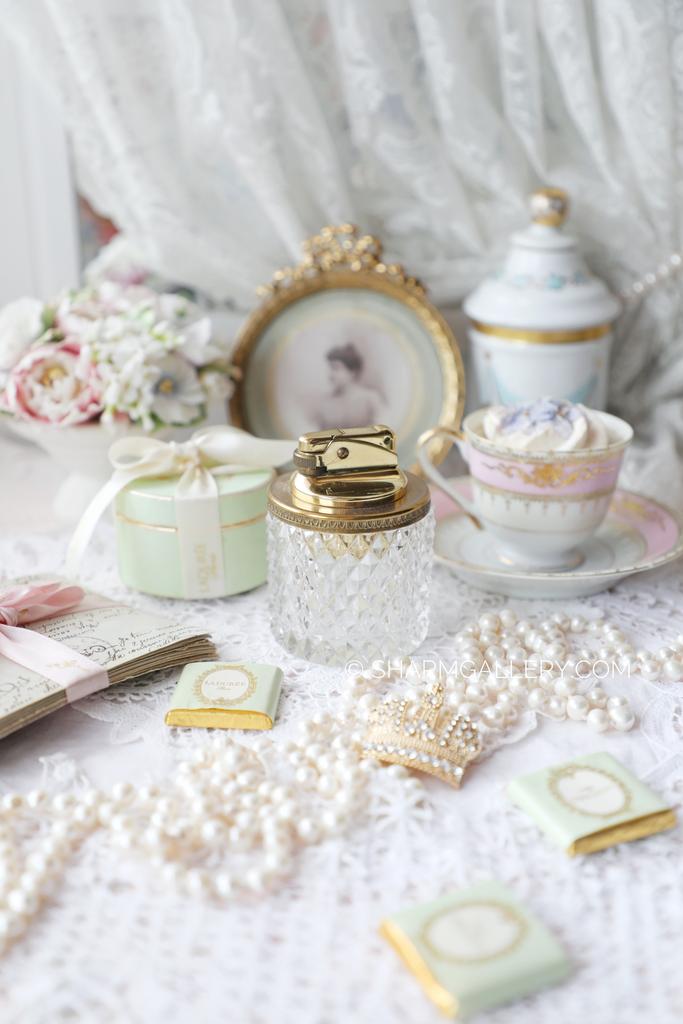 Антикварная зажигалка, хрусталь латунь, Германия.