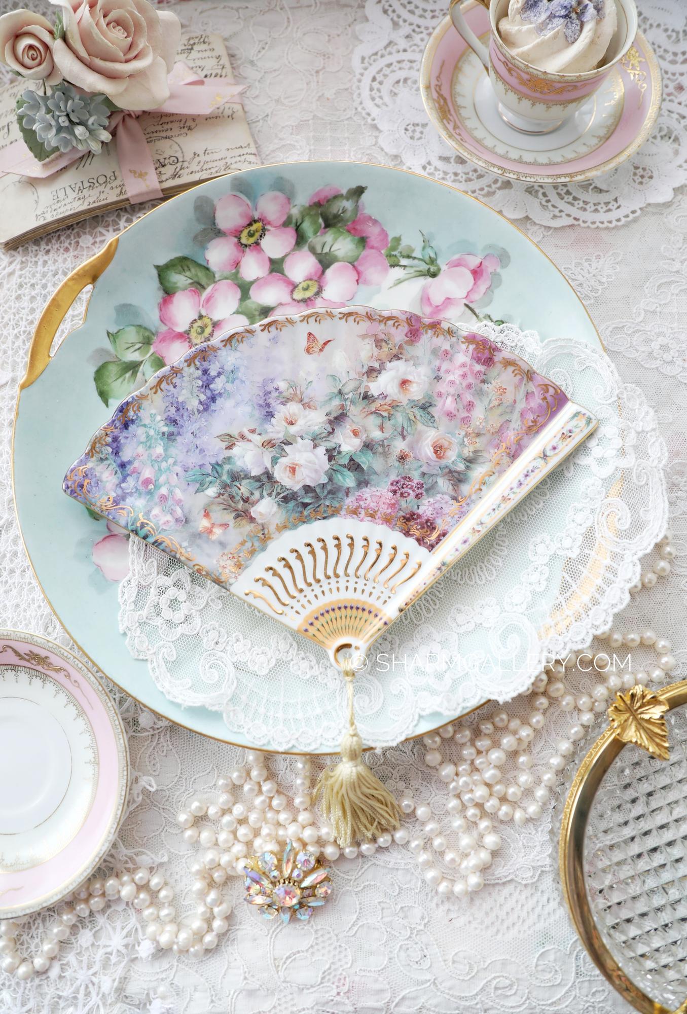 Панно фарфоровый веер Умиротворенность/Serenity, Лена Лю/Lena Liu Bradford Exchange.