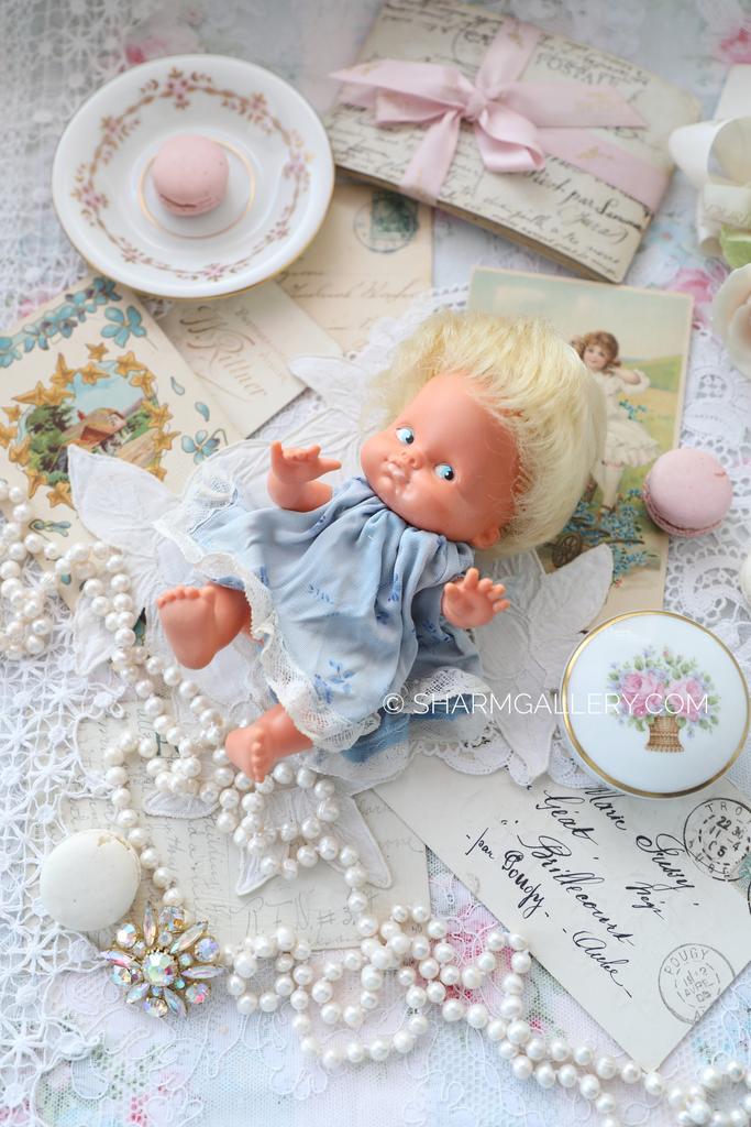 Кукла винтажная, немецкая куколка блондинка Кисми 18см., ГДР.