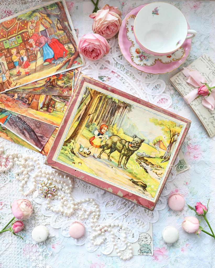 Деревянные кубики в коробке немецкие «Сказки братьев Гримм» ГДР.