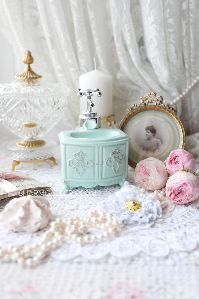 Диспенсер/Дозатор для жидкого мыла «Ретро раковина» керамика, Франция.