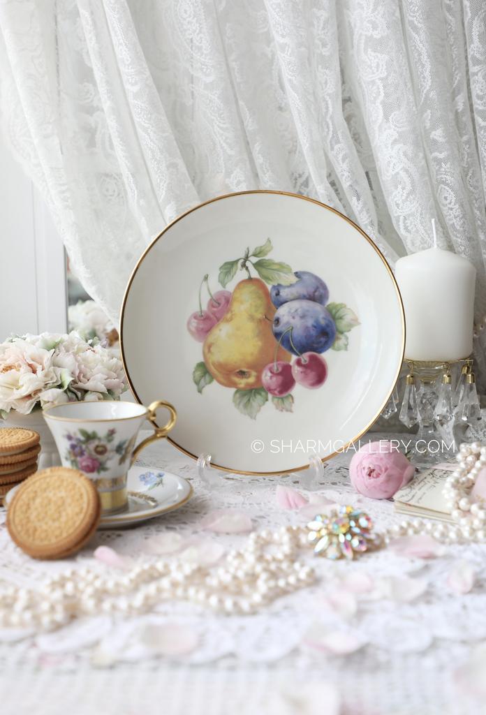 Тарелка декоративная «Груша, сливы, вишни» фарфор айвори, Thomas Германия.