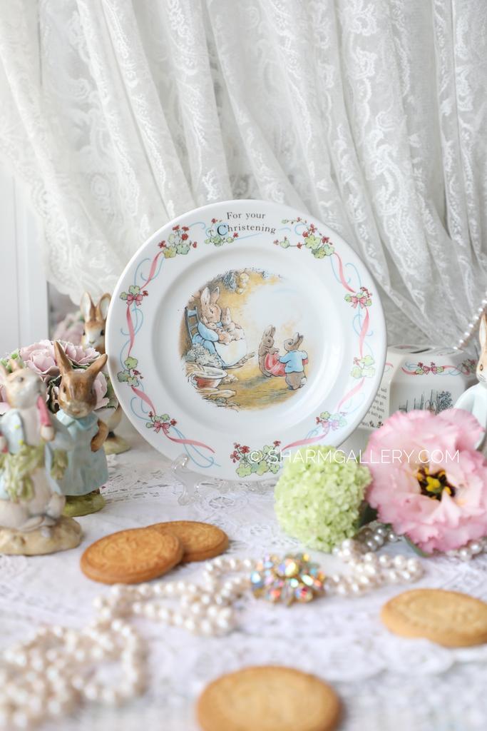 Тарелка “For your Christening” Кролик Питер/Peter Rabbit, Beatrix Potter фарфор Wedgwood, Англия.
