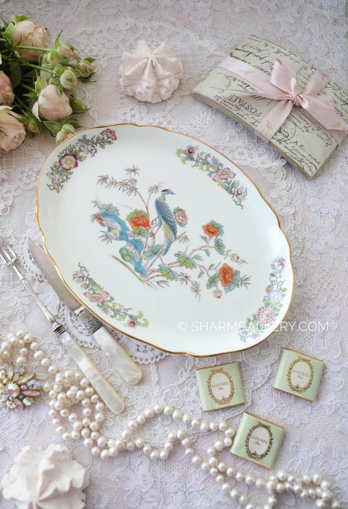 Редкость! Овальное сервировочное блюдо серия Kutani Crane, фарфор Веджвуд Wedgwood Англия.