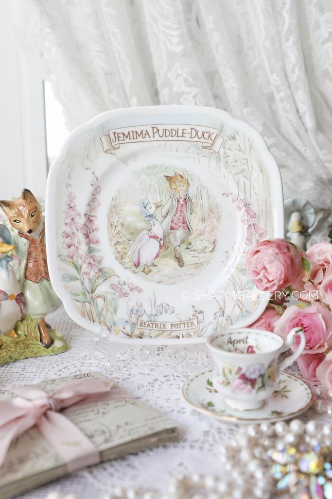 Тарелка Утка/Гусыня Jemima и Лис, Beatrix Potter, Royal Albert, Англия 1986г.
