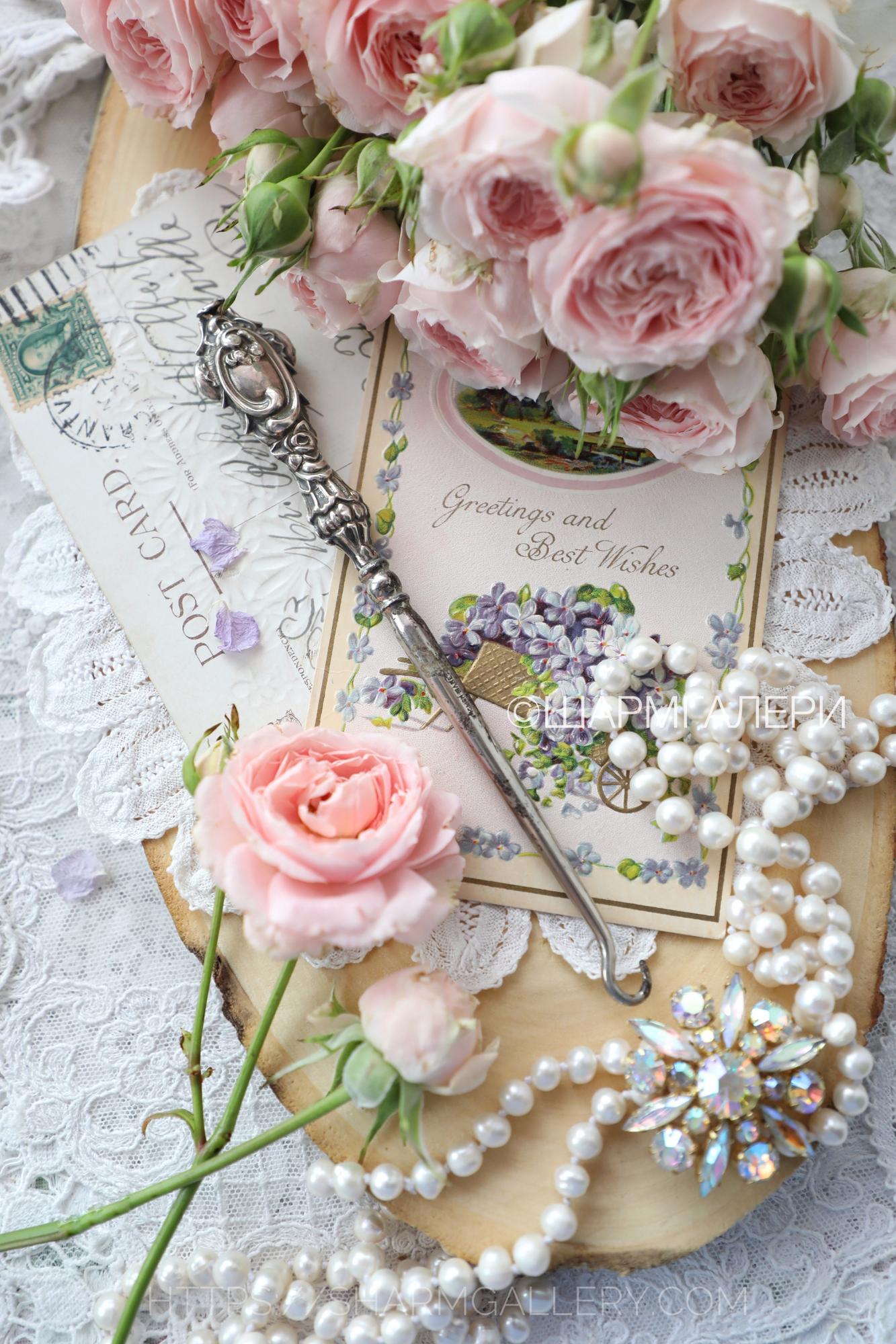 Антикварный серебряный крючок для пуговиц, кодлеров 16,8см., Англия. №10