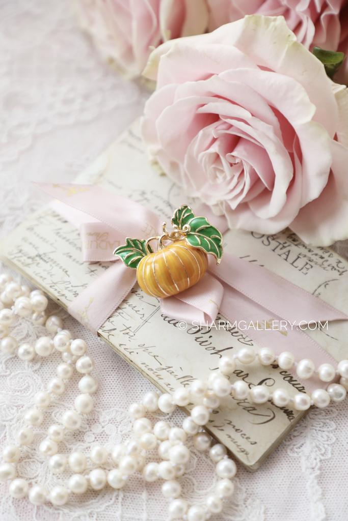 Брошь с цветными эмалями «Тыковка» Англия, 1990гг.