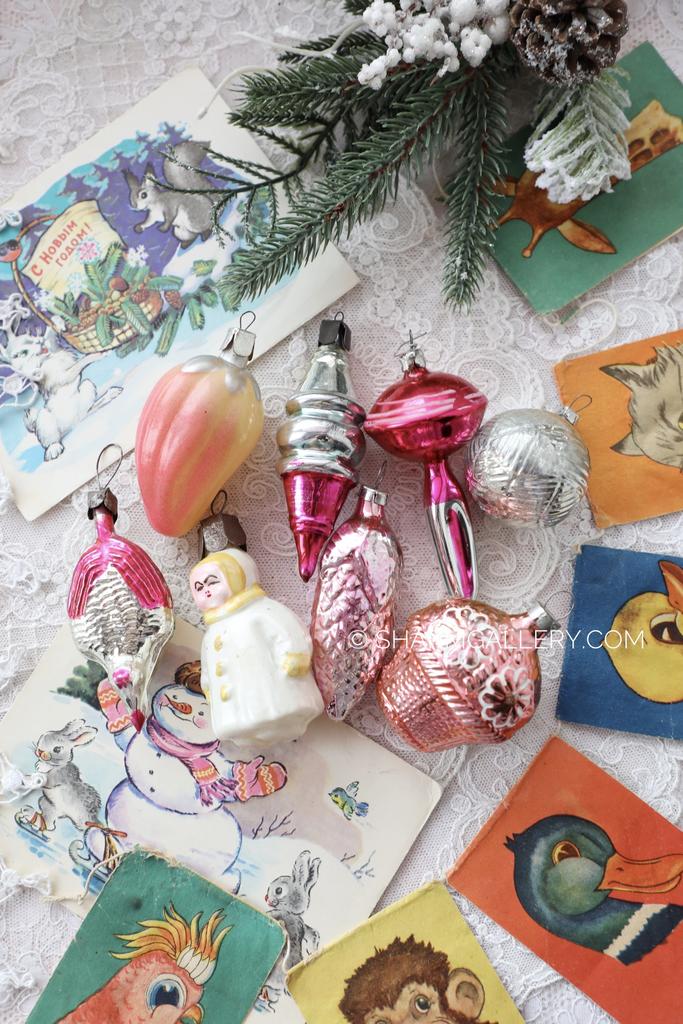 Набор старинных елочных игрушек 8шт., СССР. №187