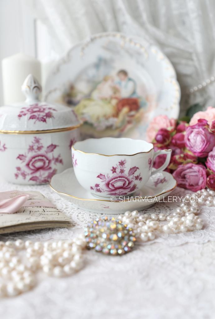 Чайная пара «Аппони» серия Apponyi purpur, фарфор Herend (Хэренд) Венгрия.