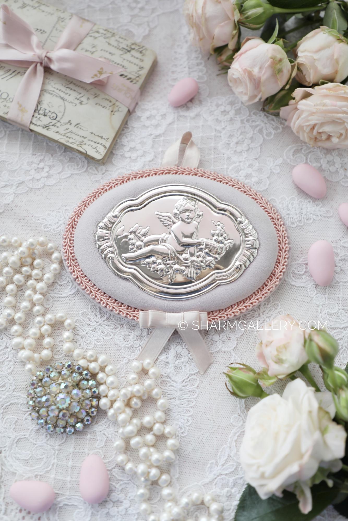 Картина/Панно "Ангел со свитком" серебро 925пр, Valenti Италия, 1990гг.