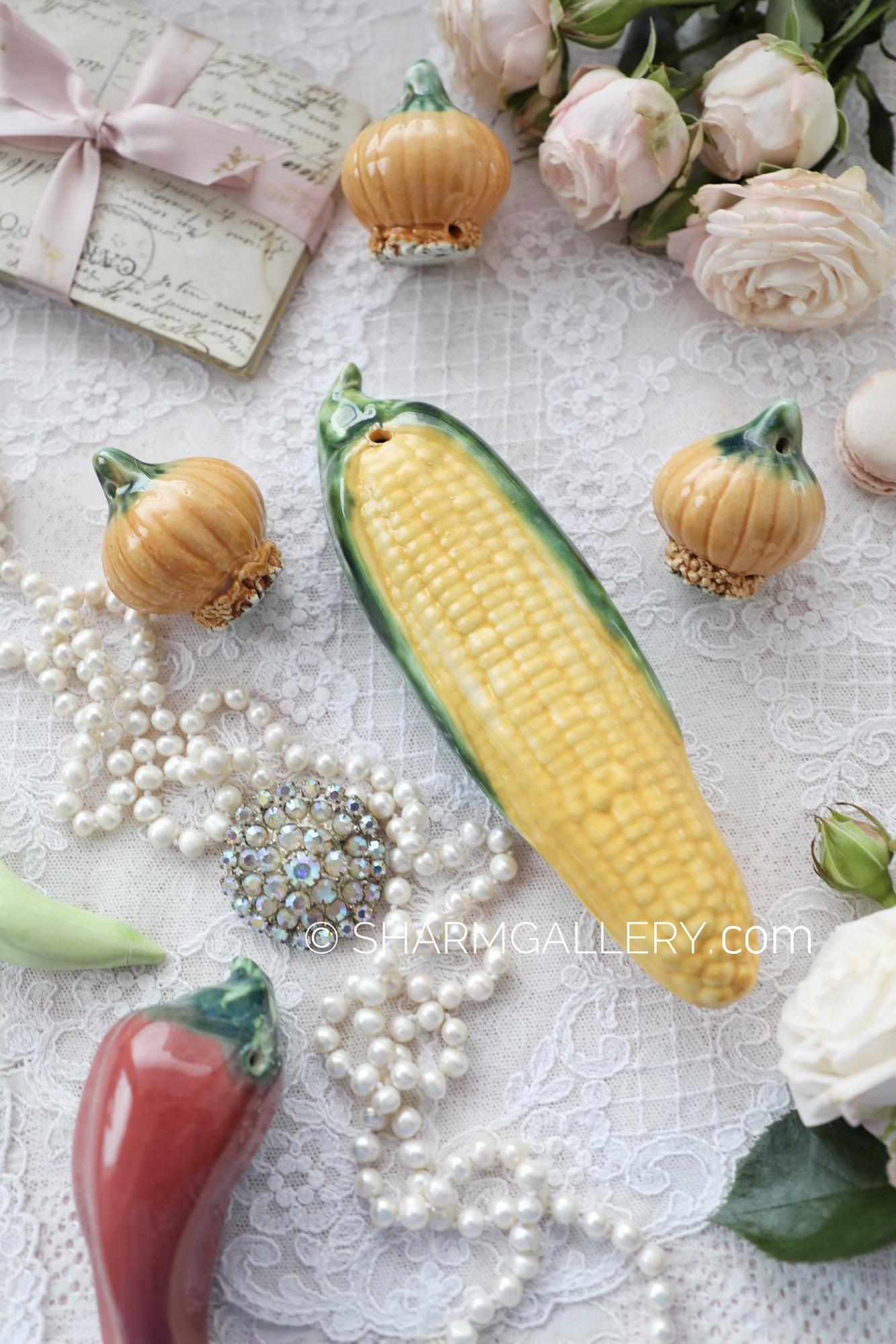 Декор - елочное украшение «Кукуруза» серия овощи. Керамика, Италия.