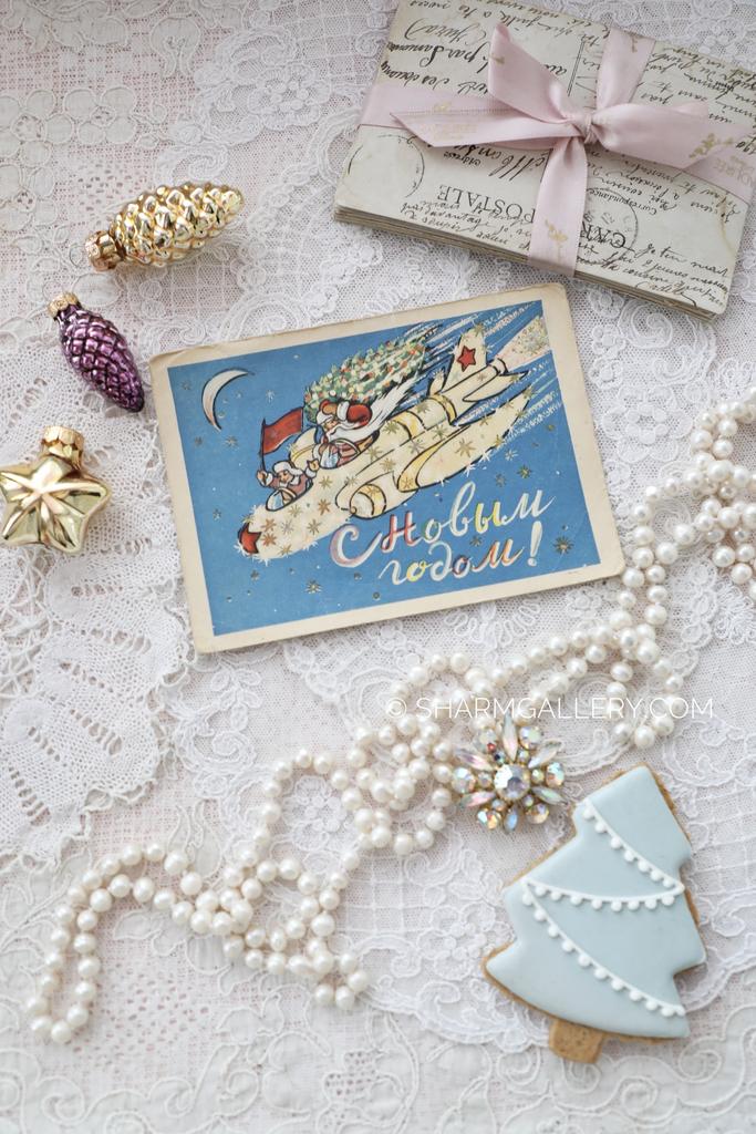 Новогодняя редкая открытка №203 "С Новым Годом!". СССР. Худ-к П.Носов 1958г. Чистая.