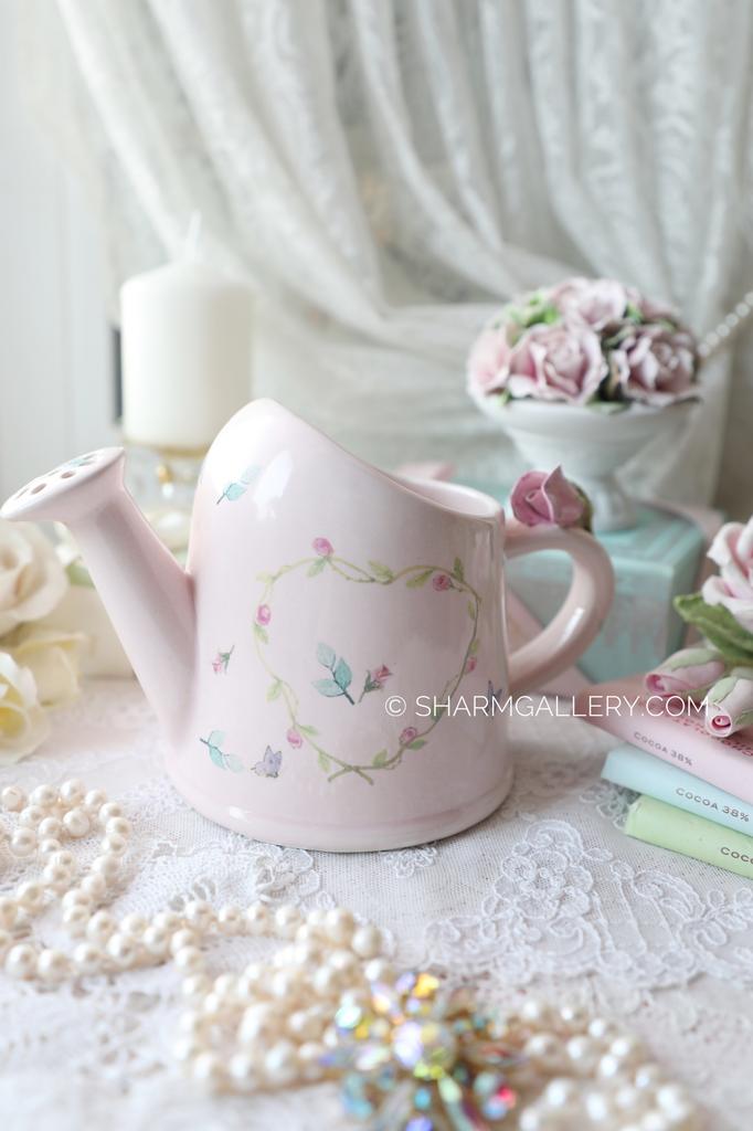 Лейка/кашпо «Нежная Роза» для цветов, фарфор, роспись, Англия.