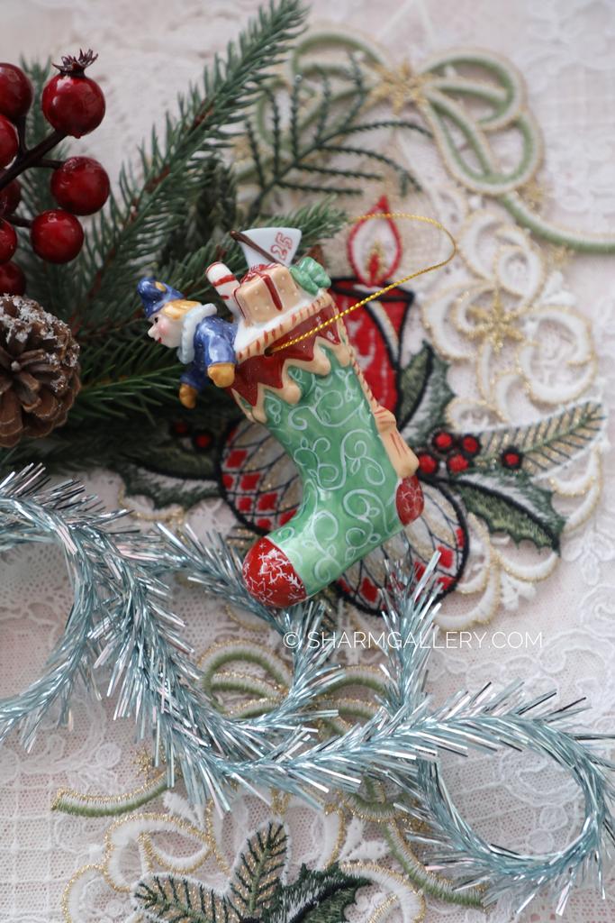 Редкость! Елочная игрушка Сапожок с подарками, фарфор Villeroy and Boch Виллерой Бох, Германия