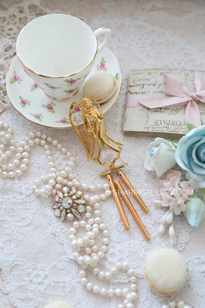 Музыка ветра «Ангел» металл, позолота, хрусталь, Crystal Temptations США 1990гг.