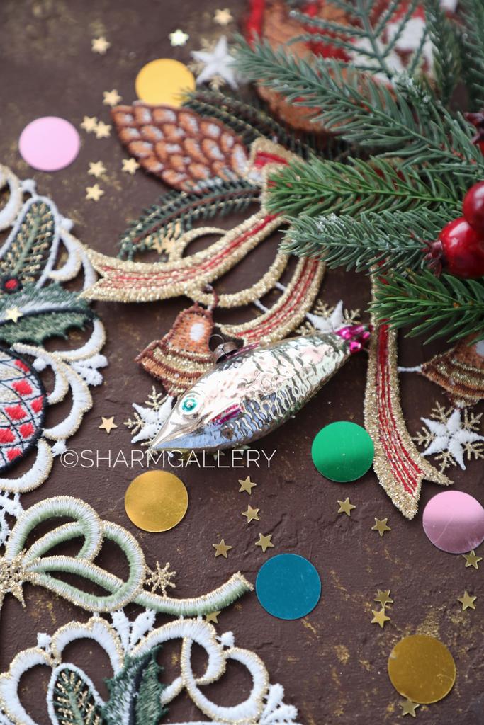 Рыба рыбка - селедка №9 елочная игрушка, стекло СССР.