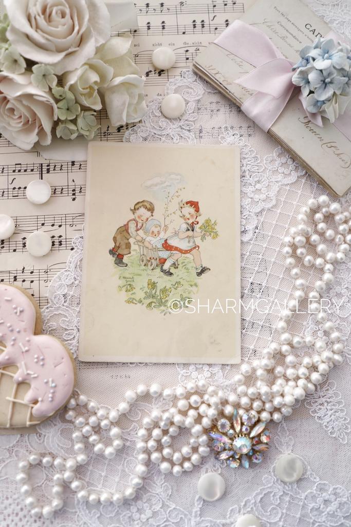 Старинная открытка №251 «Весенняя прогулка» серия Дети, чистая. Германия