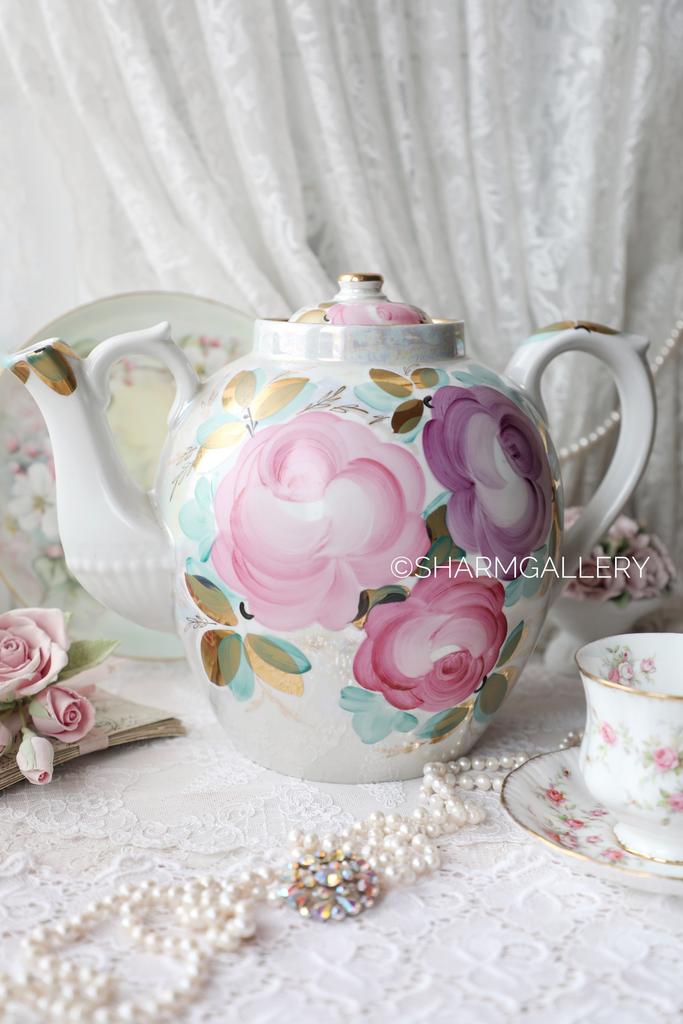 Доливной трактирный чайник "Свадебный" Розы 4,5 литра! Фарфор Дулево СССР.