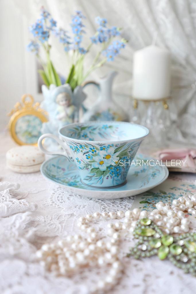 Чайная пара «Незабудки» 220мл., фарфор Франц Гарднер в Вербилках, Россия.