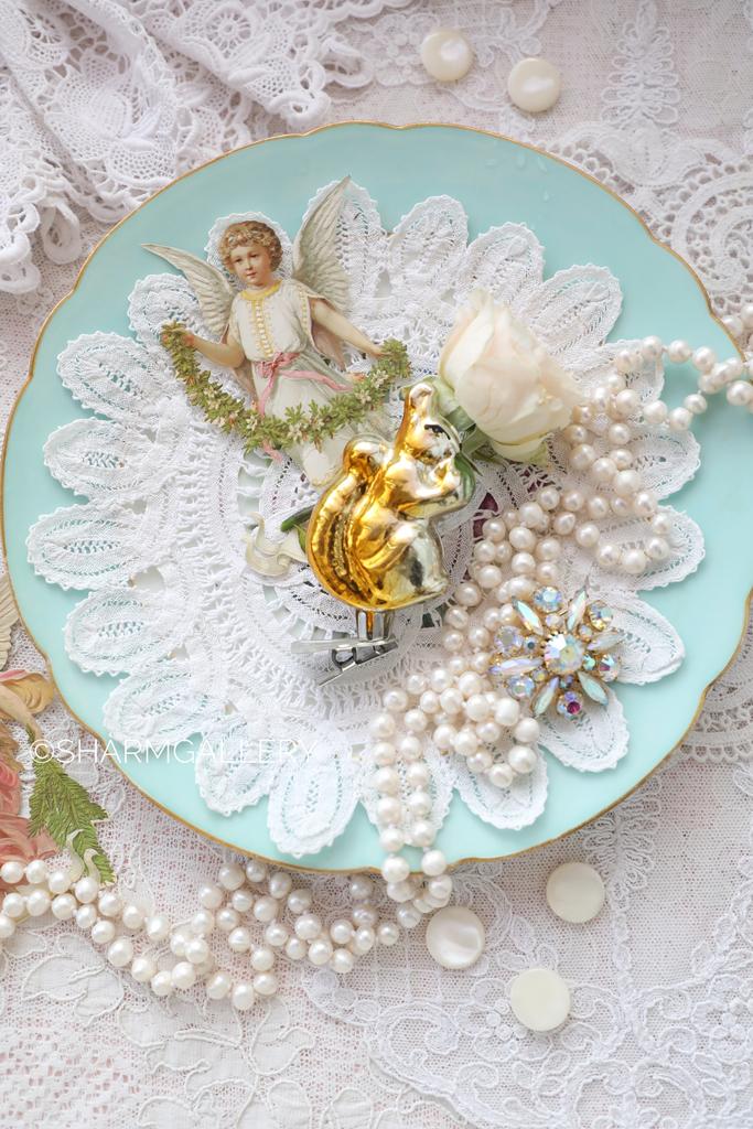 Белочка. №22 Советская елочная игрушка, стекло на прищепке, СССР.