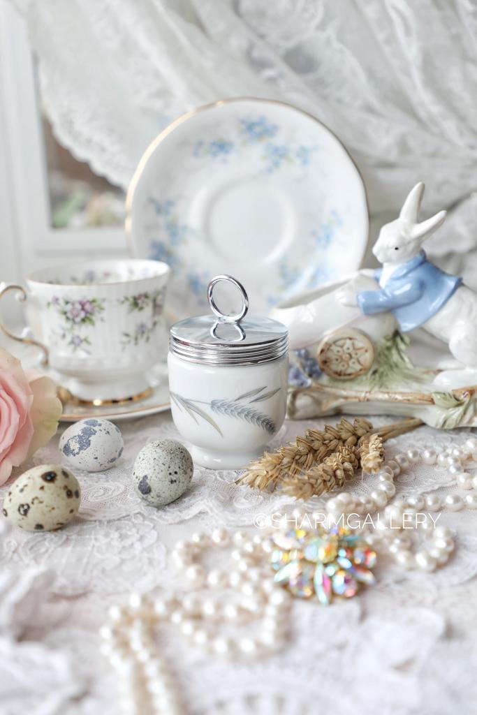 Редий старинный Кодлер - пашотница «Harvest Ring» Колосок на 1 яйцо standart coddler egg фарфор Royal Worcester, Англия.