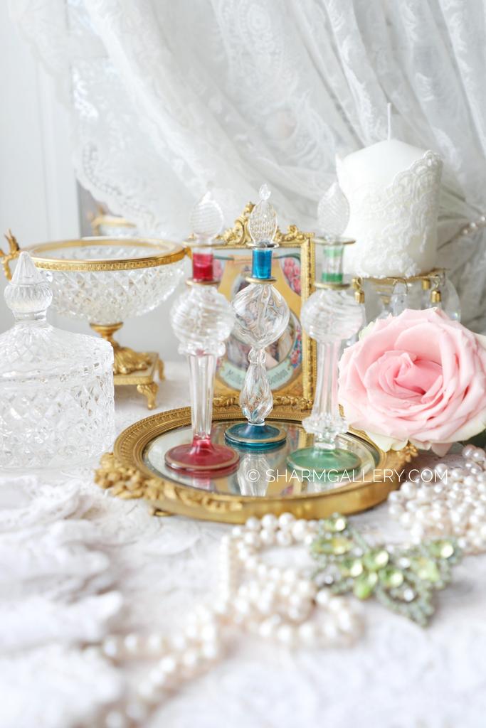 Набор флаконов 3шт. «Arabian tales» для духов или ароматических масел, тонкое стекло.