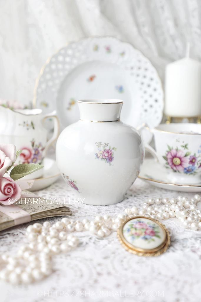 Вазочка 11см. «Ситцевые букеты» фарфор Барановка, СССР.